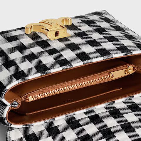118112GI9-38AW_4_SPR25_P1_W.jpg CELINE TEEN NINO BAG IN VICHY TEXTILE AND CALFSKIN