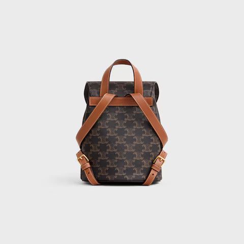118702CAS-04LU_3_SPR25_P1_W.jpg CELINE BACKPACK CELINE BONNIE IN Triomphe Canvas and calfskin