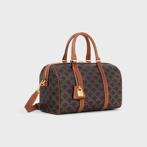 119572CAS-04LU_2_FW24_P2_W.jpg CELINE Large Boston IN Triomphe Canvas and calfskin