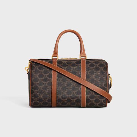 119572CAS-04LU_3_FW24_P2_W.jpg CELINE Large Boston IN Triomphe Canvas and calfskin