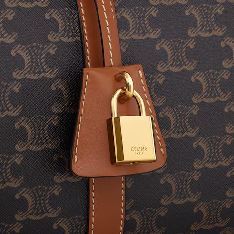 119572CAS-04LU_4_FW24_P2_W.jpg CELINE Large Boston IN Triomphe Canvas and calfskin