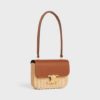 119672FUO-02NT_2_SUM25_W.jpg CELINE TEEN GARANCE BAG IN WICKER AND NATURAL CALFSKIN