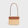 119672FUO-02NT_3_SUM25_W.jpg CELINE TEEN GARANCE BAG IN WICKER AND NATURAL CALFSKIN
