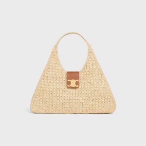 119772GP4-02NT_1_SUM25_W.jpg CELINE CABAS TRIANGLE IN RAFFIA AND CALFSKIN