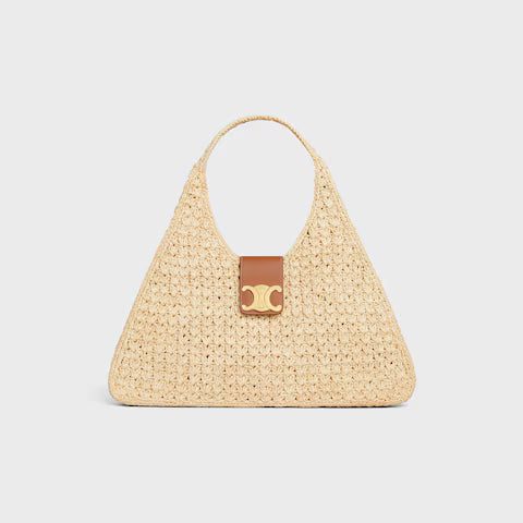 119772GP4-02NT_1_SUM25_W.jpg CELINE CABAS TRIANGLE IN RAFFIA AND CALFSKIN