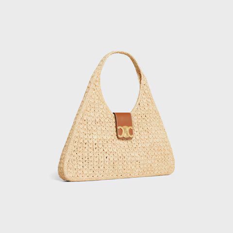 119772GP4-02NT_2_SUM25_W.jpg CELINE CABAS TRIANGLE IN RAFFIA AND CALFSKIN