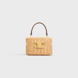 119852FTZ-02NT_1_SUM25_W.jpg CELINE TRIOMPHE OVAL BOX IN WICKER AND CALFSKIN
