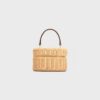 CELINE TRIOMPHE OVAL BOX IN WICKER AND CALFSKIN
