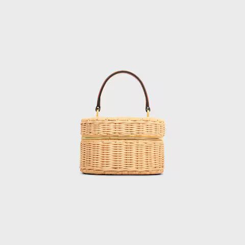 CELINE TRIOMPHE OVAL BOX IN WICKER AND CALFSKIN