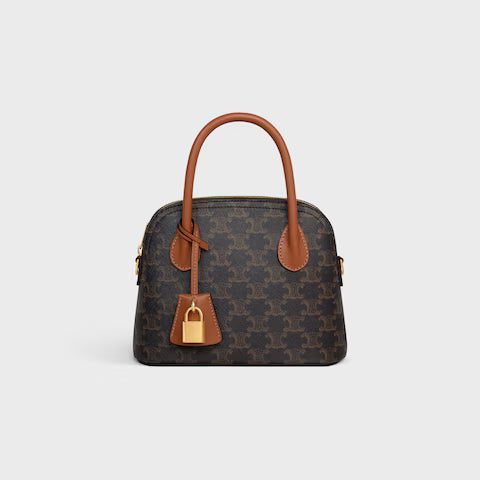 120682DNK-04LU_1_FALL25_W.jpg CELINE TEEN HONORINE BAG IN Triomphe Canvas and Calfskin