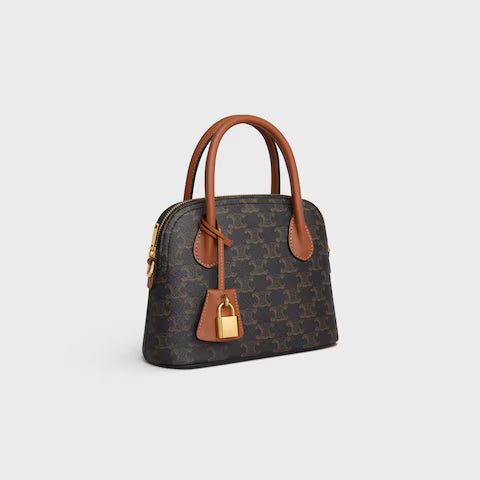 120682DNK-04LU_2_FALL25_W.jpg CELINE TEEN HONORINE BAG IN Triomphe Canvas and Calfskin