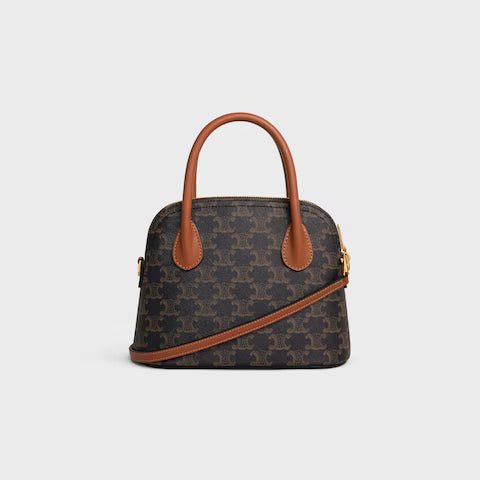120682DNK-04LU_3_FALL25_W_7e00d386-e835-4dea-b504-f87d90969690.jpg CELINE TEEN HONORINE BAG IN Triomphe Canvas and Calfskin