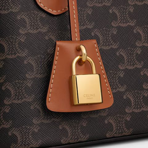 120682DNK-04LU_4_FALL25_W.jpg CELINE TEEN HONORINE BAG IN Triomphe Canvas and Calfskin