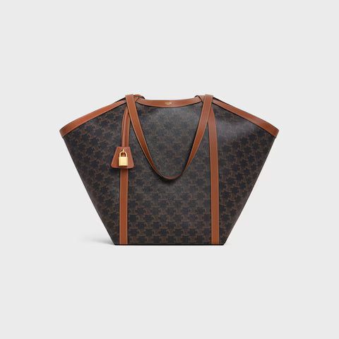 121572GQC-04LU_1_SUM25_W_V2.jpg CELINE LARGE CABAS IN Triomphe canvas and calfskin