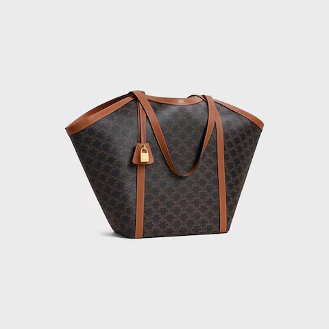 121572GQC-04LU_2_SUM25_W_V2.jpg CELINE LARGE CABAS IN Triomphe canvas and calfskin