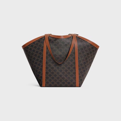 121572GQC-04LU_3_SUM25_W_V2.jpg CELINE LARGE CABAS IN Triomphe canvas and calfskin