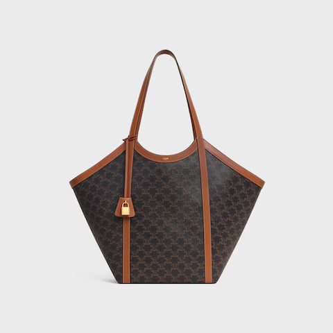 121572GQC-04LU_4_SUM25_W_V2.jpg CELINE LARGE CABAS IN Triomphe canvas and calfskin
