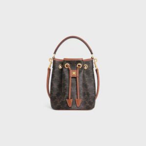 121672CAS-04LU_1_SUM25_W.jpg CELINE TEEN CLARA BAG IN Triomphe Canvas and calfskin