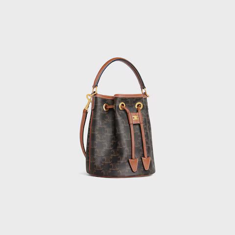 121672CAS-04LU_2_SUM25_W.jpg CELINE TEEN CLARA BAG IN Triomphe Canvas and calfskin