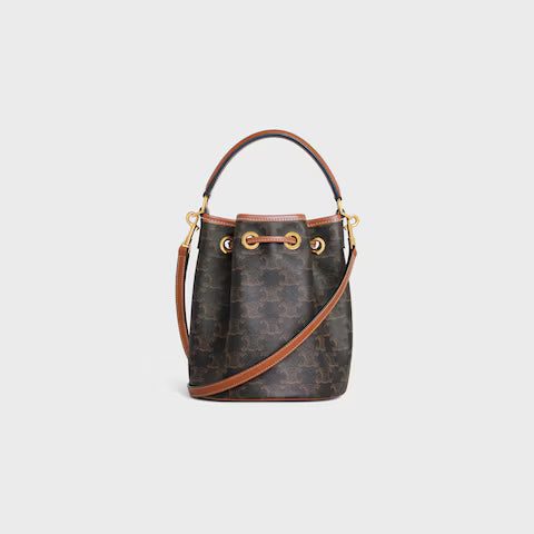 121672CAS-04LU_3_SUM25_W.jpg CELINE TEEN CLARA BAG IN Triomphe Canvas and calfskin