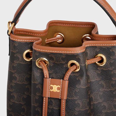 121672CAS-04LU_4_SUM25_W.jpg CELINE TEEN CLARA BAG IN Triomphe Canvas and calfskin
