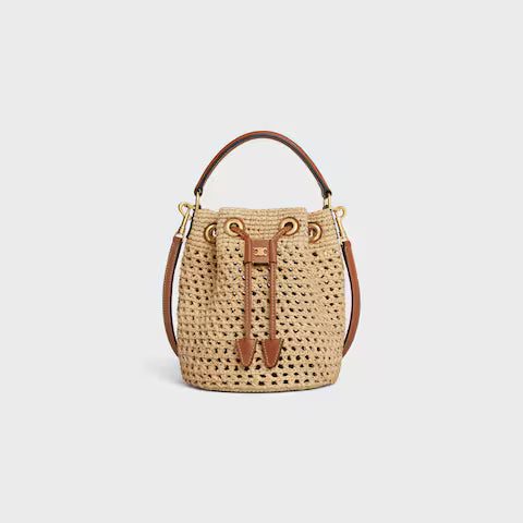 122622GTO-02NT_1_FALL25_W.jpg CELINE TEEN CLARA BAG IN RAFFIA AND CALFSKIN