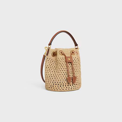 122622GTO-02NT_2_FALL25_W.jpg CELINE TEEN CLARA BAG IN RAFFIA AND CALFSKIN