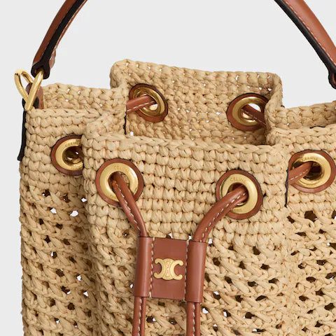122622GTO-02NT_4_FALL25_W.jpg CELINE TEEN CLARA BAG IN RAFFIA AND CALFSKIN
