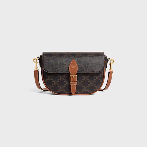 122652GTL-04LU_1_FALL25_W.jpg CELINE FOLCO SHOULDER BAG IN Triomphe Canvas and Calfskin