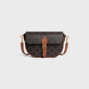 122652GTL-04LU_1_FALL25_W_308dc35c-4367-4049-83fc-5e0ac1f542fa.jpg CELINE FOLCO SHOULDER BAG IN Triomphe Canvas and Calfskin