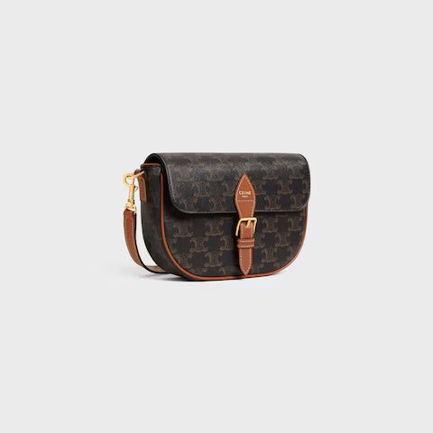 122652GTL-04LU_2_FALL25_W_4b6b2e7f-28e8-4f56-ab42-04abc01b9fc6.jpg CELINE FOLCO SHOULDER BAG IN Triomphe Canvas and Calfskin