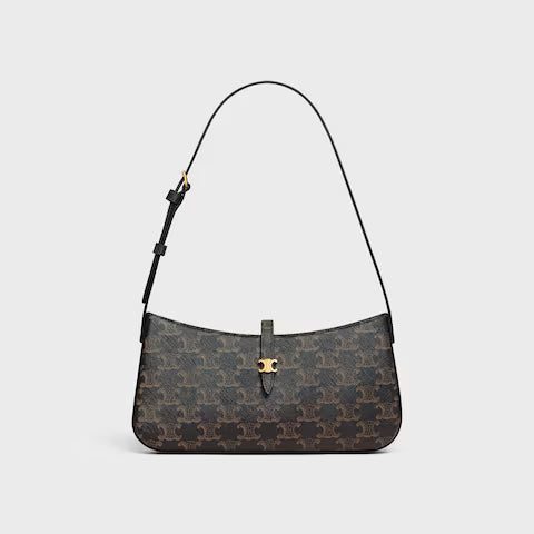 CELINE TINA SHOULDER BAG IN Triomphe canvas