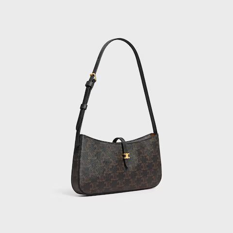 CELINE TINA SHOULDER BAG IN Triomphe canvas