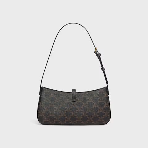 CELINE TINA SHOULDER BAG IN Triomphe canvas