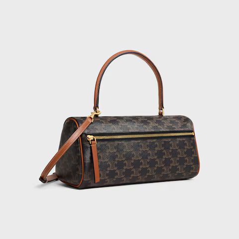 123882GQC-04LU_2_WIN25_W_V1.jpg CELINE CYLINDER BAG IN Triomphe canvas and calfskin