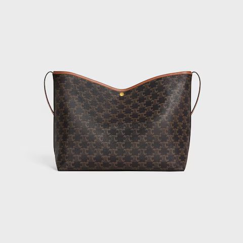 123912GXC-04LU_3_WIN25_W_V2.jpg CELINE SOFT SHOPPER BAG IN Triomphe Canvas and Calfskin