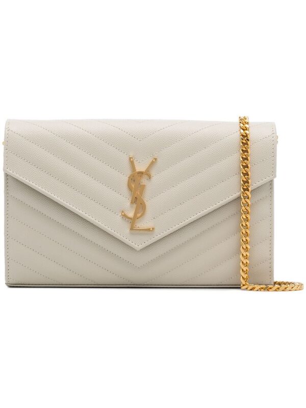 13536697_16696537_1000.jpg Saint Laurent Monogram chevron-quilted chain wallet