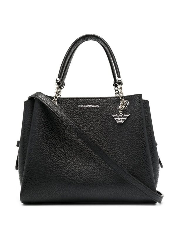 16073429_30251507_1000.jpg Emporio Armani pebbled effect chain strap tote bag