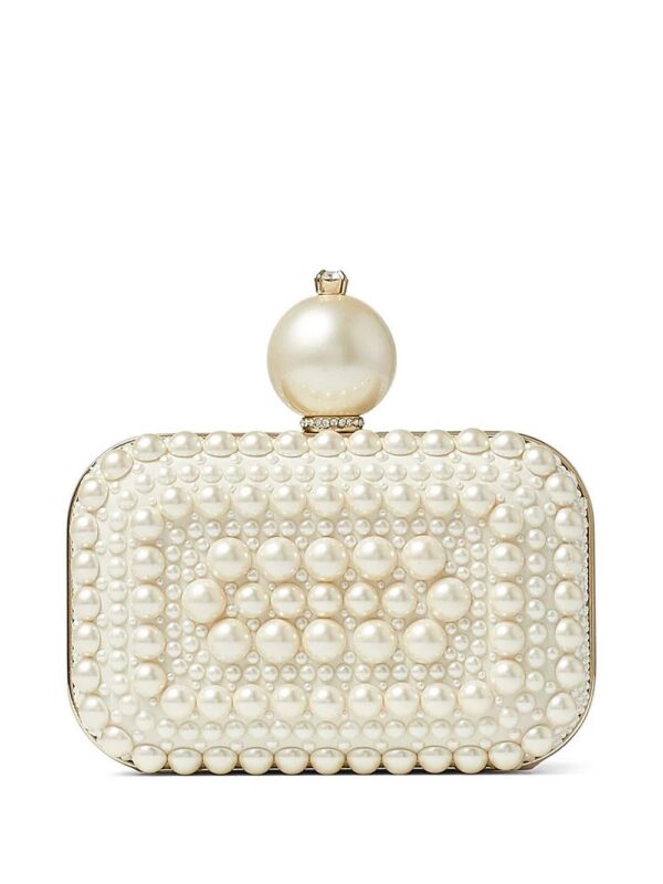 Jimmy Choo  Micro Cloud pearl-embellished clutch bag
