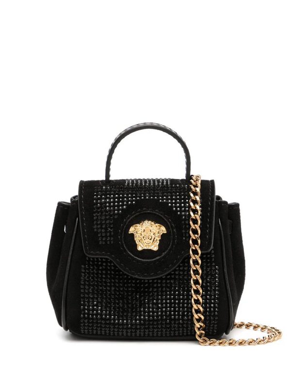 Versace  La Medusa crystal-embellished mini bag