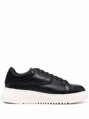 17184580_34878059_1000_4cc2af20-d38e-475a-bd31-7b2316889781.jpg Emporio Armani panelled low-top leather sneakers