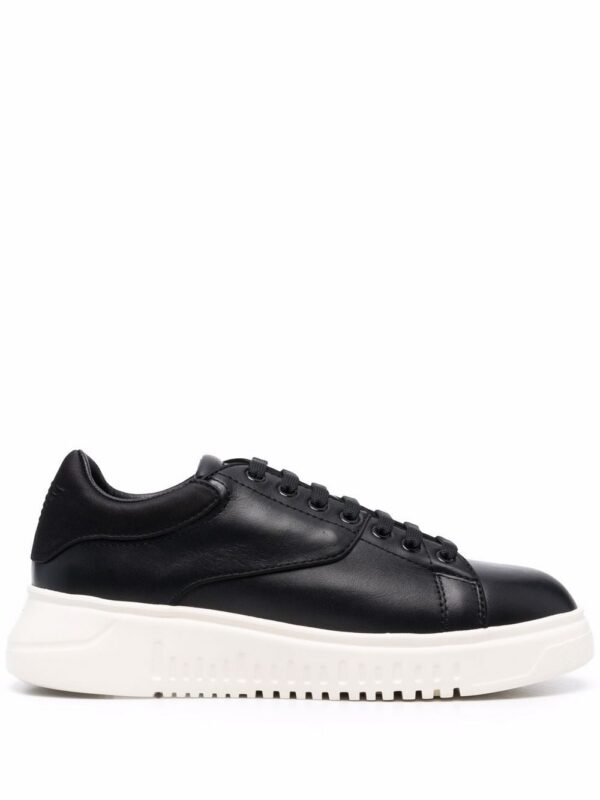 17184580_34878059_1000_4cc2af20-d38e-475a-bd31-7b2316889781.jpg Emporio Armani panelled low-top leather sneakers