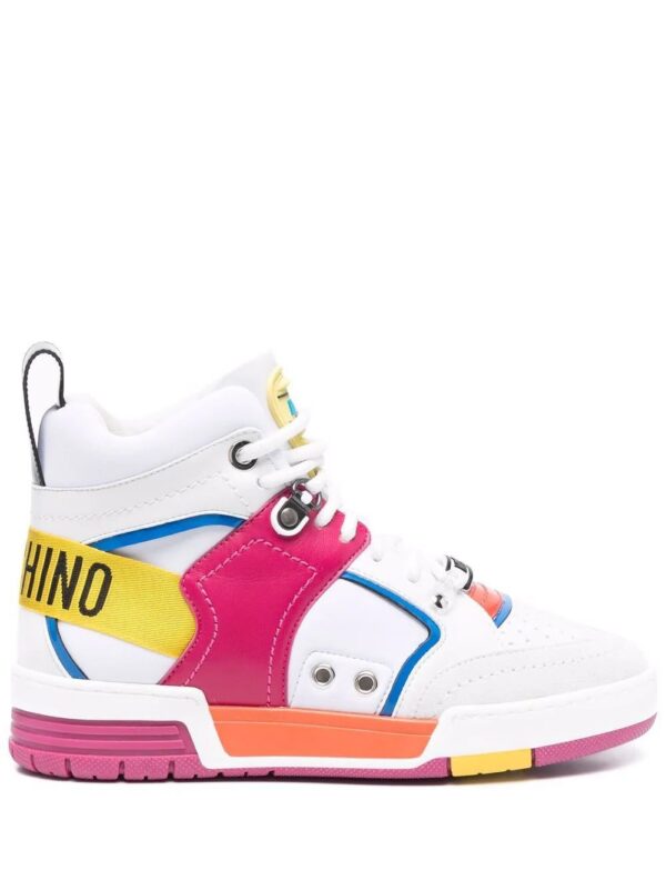 17728232_37135936_1000.jpg Moschino panelled high-top sneakers