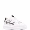 Karl Lagerfeld embroidered-logo leather sneakers