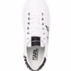 Karl Lagerfeld embroidered-logo leather sneakers