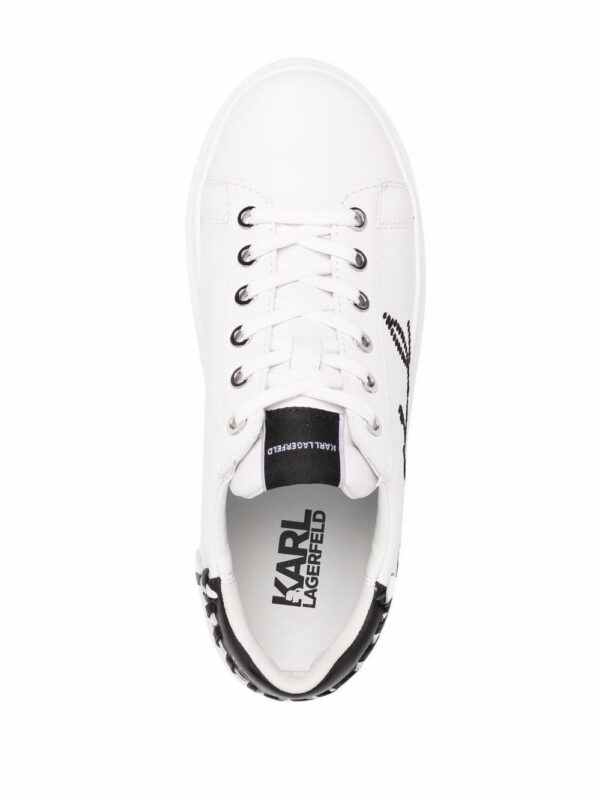 Karl Lagerfeld embroidered-logo leather sneakers