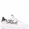 Karl Lagerfeld embroidered-logo leather sneakers