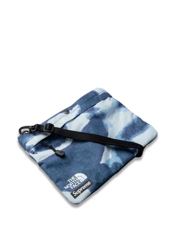 Supreme  x The North Face bleached denim-print shoulder bag