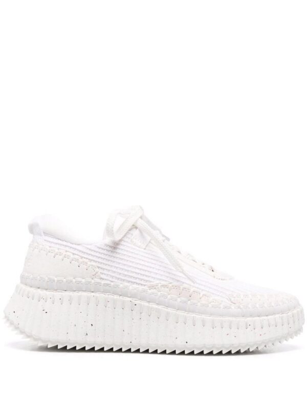 18089234_38353212_1000.jpg Chloé waffle-knit whipstitch-trim sneakers
