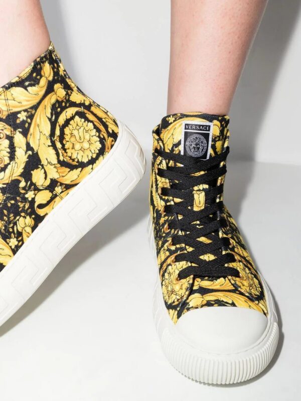 Versace baroque print high-top sneakers
